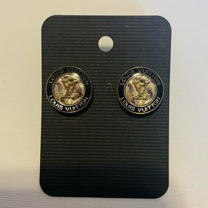 Recycled Louis Vuitton Button earrings